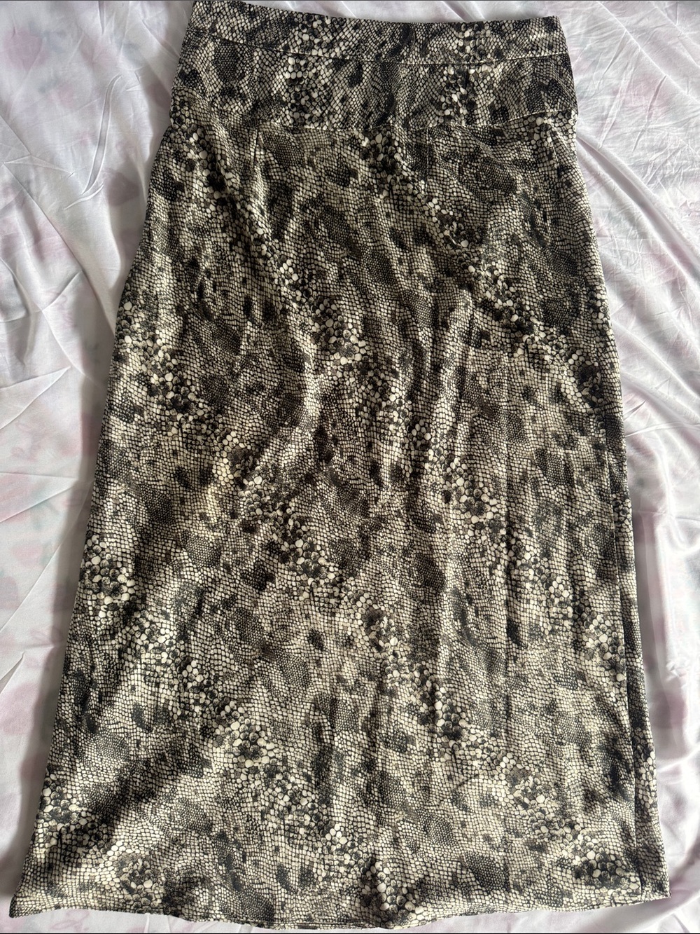Free People High-Waist Snake Print silk long skirt